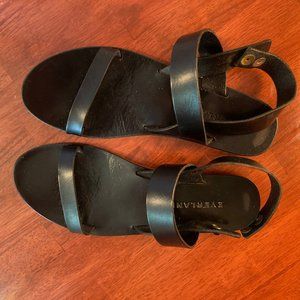 Womens Everlane Black Leather Sandals 7.5